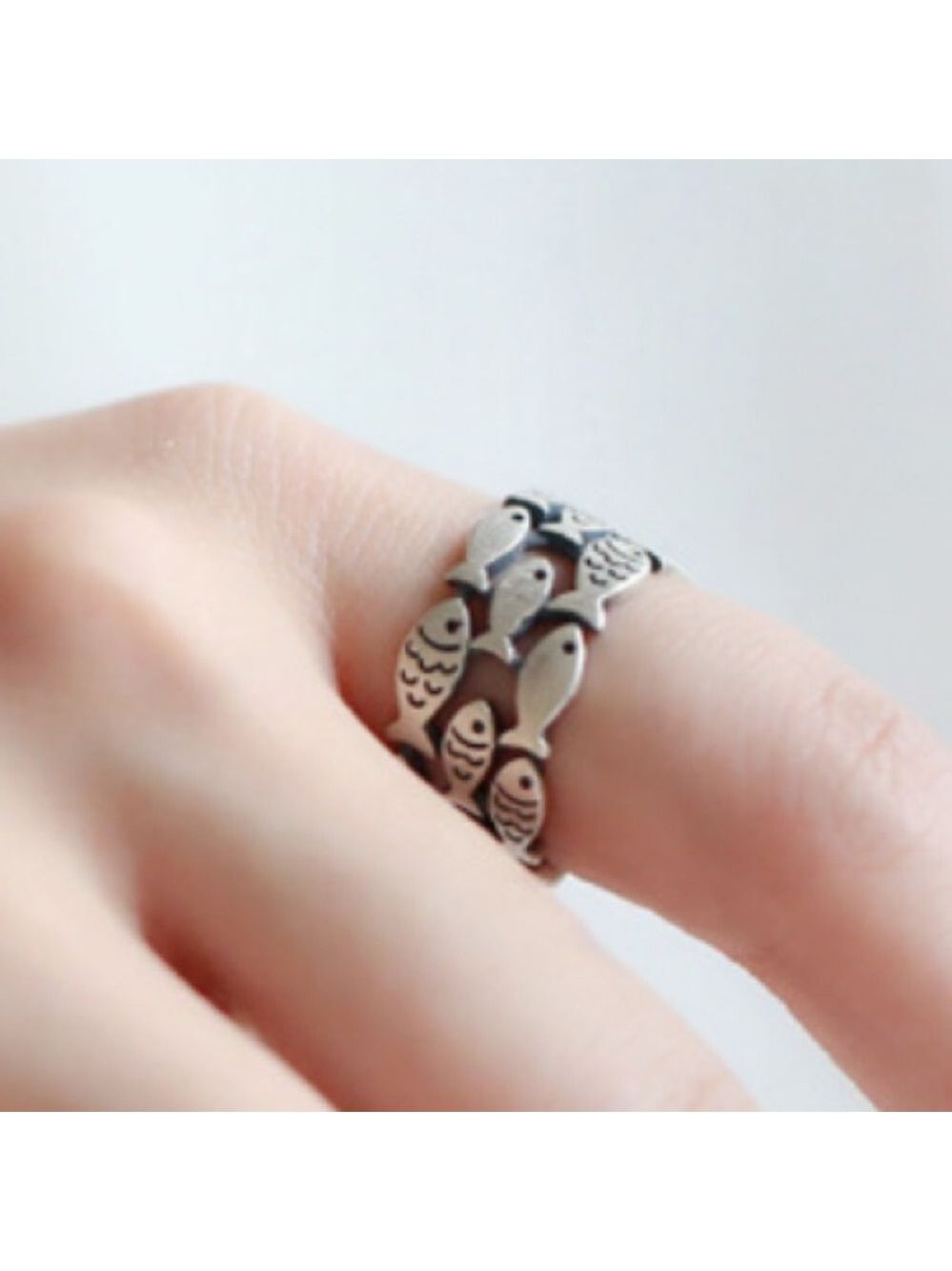 Fisher of Men swimming fish titanium stainless steel boutique adjustable ring - Picture 4 of 4